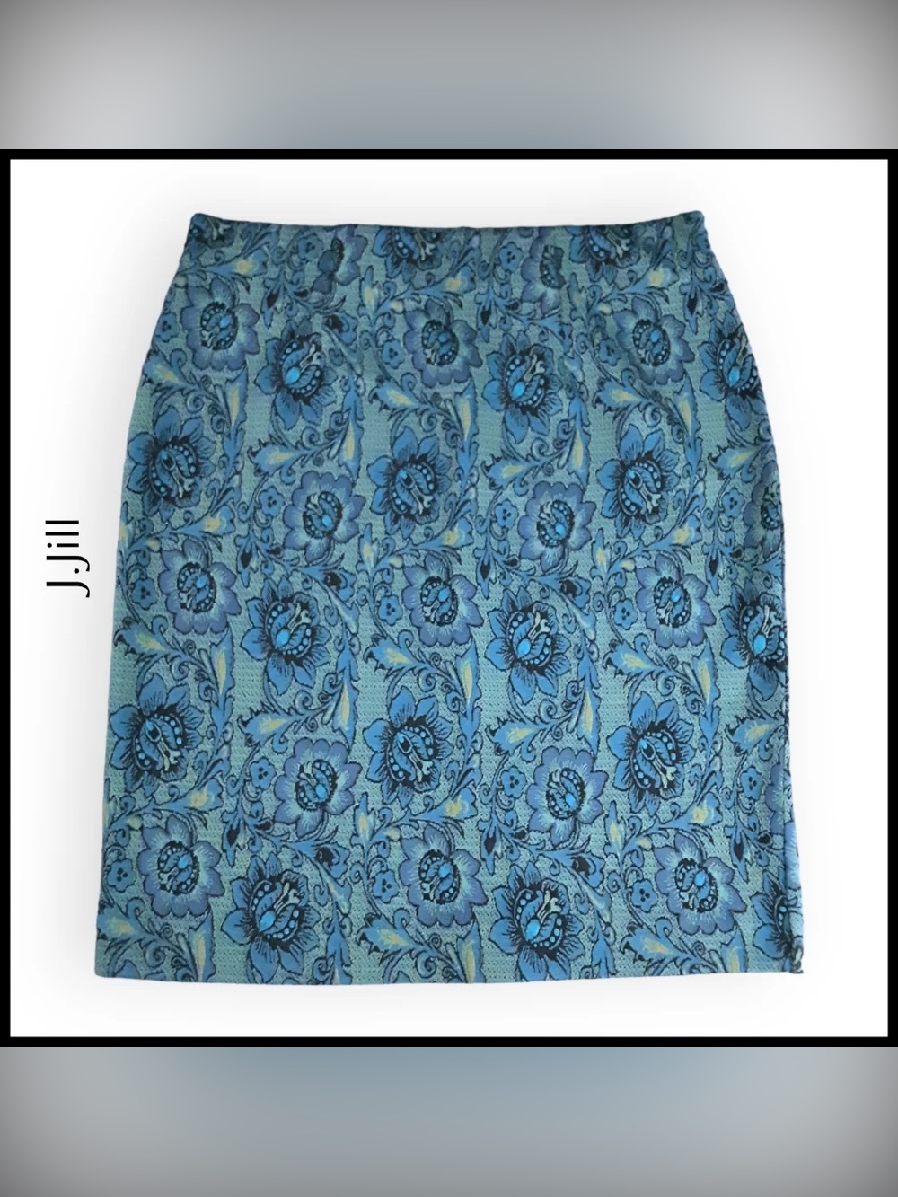 J. Jill Blue Floral Jacquard Mini Skirt